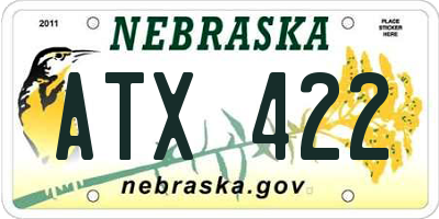 NE license plate ATX422