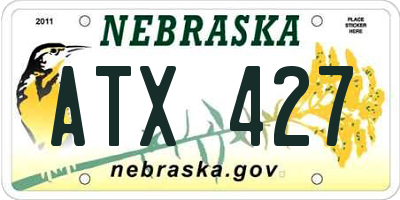 NE license plate ATX427