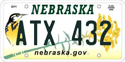 NE license plate ATX432
