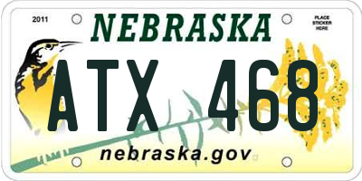 NE license plate ATX468