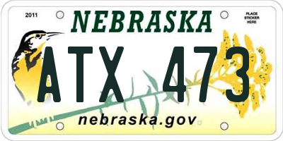 NE license plate ATX473