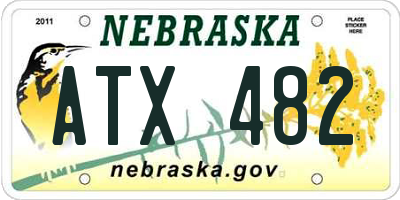 NE license plate ATX482
