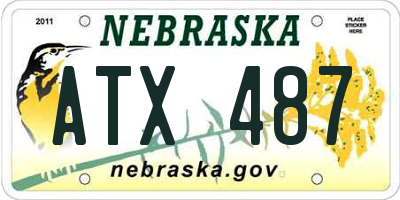 NE license plate ATX487