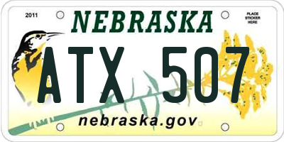 NE license plate ATX507