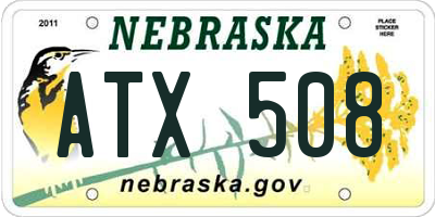NE license plate ATX508