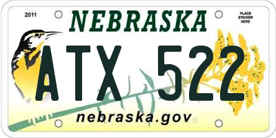 NE license plate ATX522