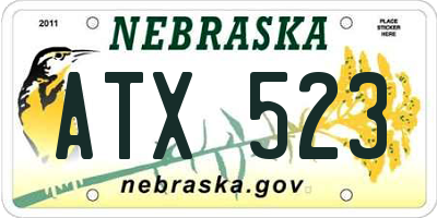 NE license plate ATX523