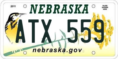 NE license plate ATX559