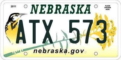 NE license plate ATX573