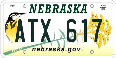 NE license plate ATX617