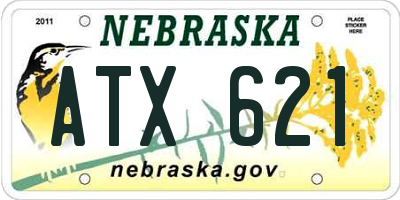 NE license plate ATX621