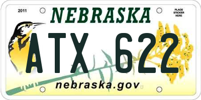 NE license plate ATX622