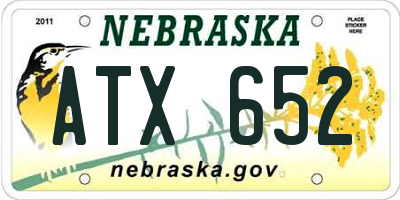 NE license plate ATX652