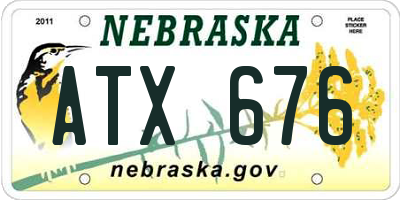 NE license plate ATX676