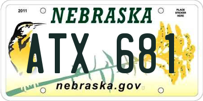 NE license plate ATX681
