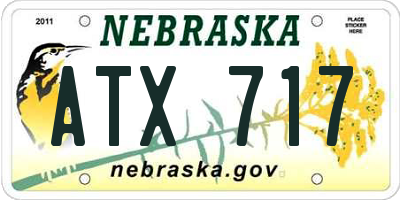 NE license plate ATX717
