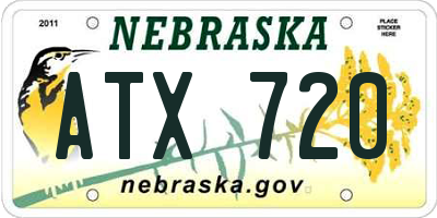 NE license plate ATX720
