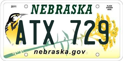 NE license plate ATX729
