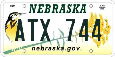 NE license plate ATX744