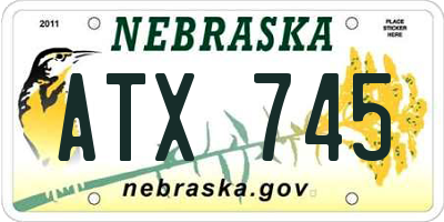 NE license plate ATX745