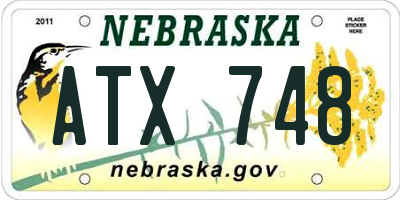 NE license plate ATX748