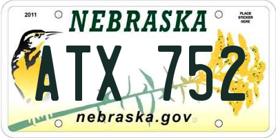 NE license plate ATX752