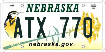 NE license plate ATX770
