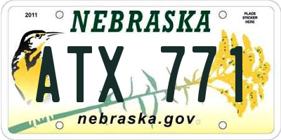 NE license plate ATX771