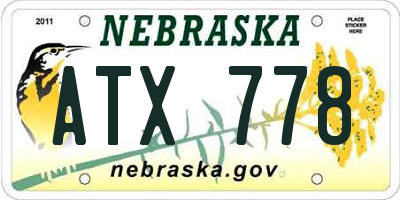 NE license plate ATX778