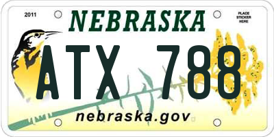 NE license plate ATX788