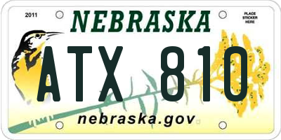 NE license plate ATX810