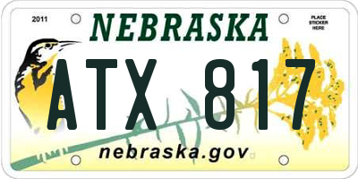 NE license plate ATX817