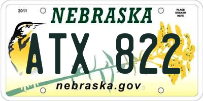 NE license plate ATX822