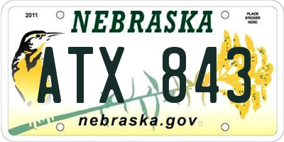 NE license plate ATX843