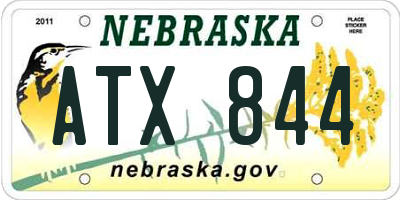 NE license plate ATX844