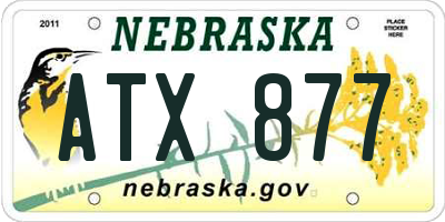 NE license plate ATX877