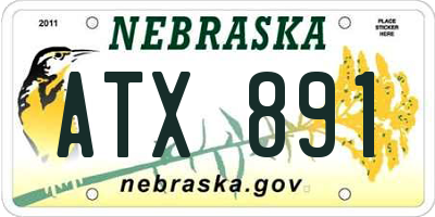 NE license plate ATX891