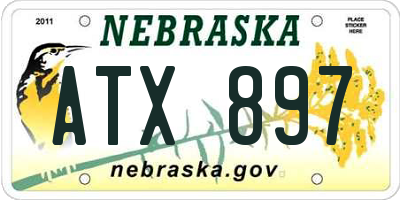 NE license plate ATX897