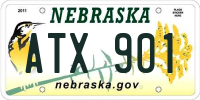 NE license plate ATX901