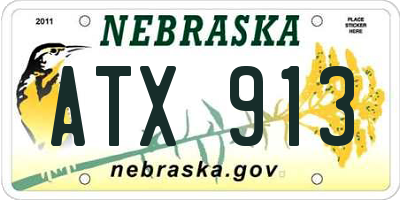 NE license plate ATX913