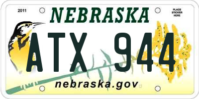 NE license plate ATX944