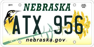 NE license plate ATX956