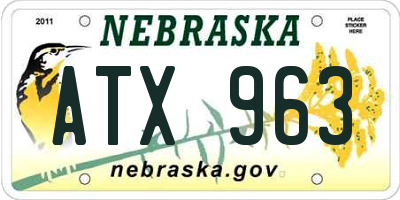 NE license plate ATX963