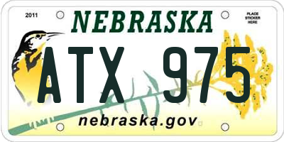 NE license plate ATX975