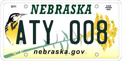 NE license plate ATY008