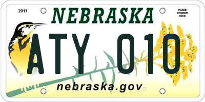 NE license plate ATY010