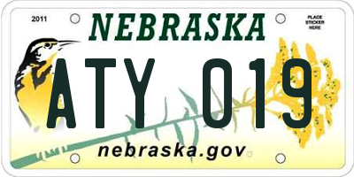 NE license plate ATY019
