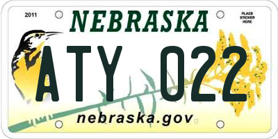 NE license plate ATY022