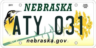 NE license plate ATY031