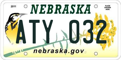 NE license plate ATY032